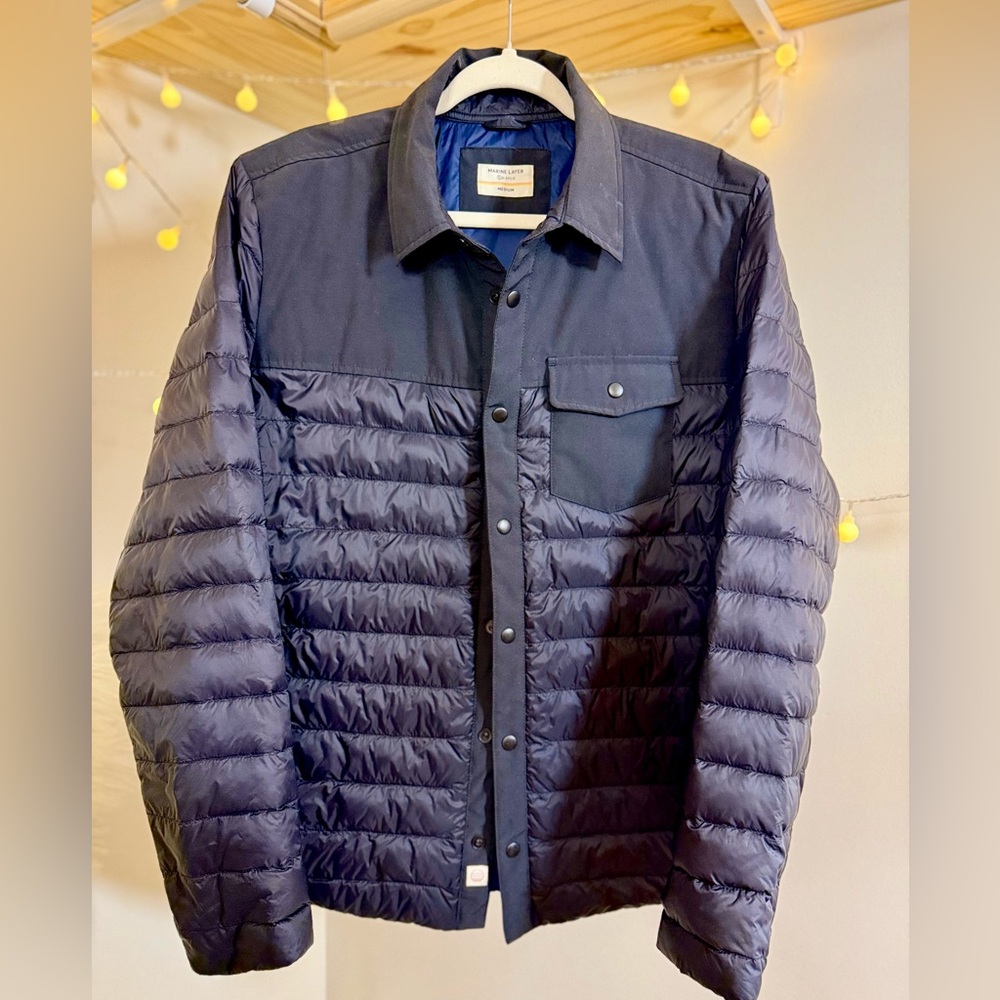 🌾 Marine Layer Puffer Over‎ Shirt Jacket in Black